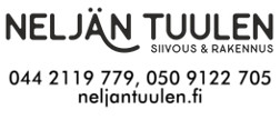 Neljän tuulen siivous ja rakennus avoin yhtiö logo